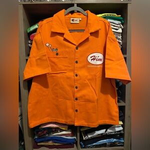 Orange Casual Button Down Shirt